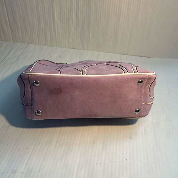 Coach Vintage Optic Signature Purple Suede Tote Bag - Picture 5 of 16